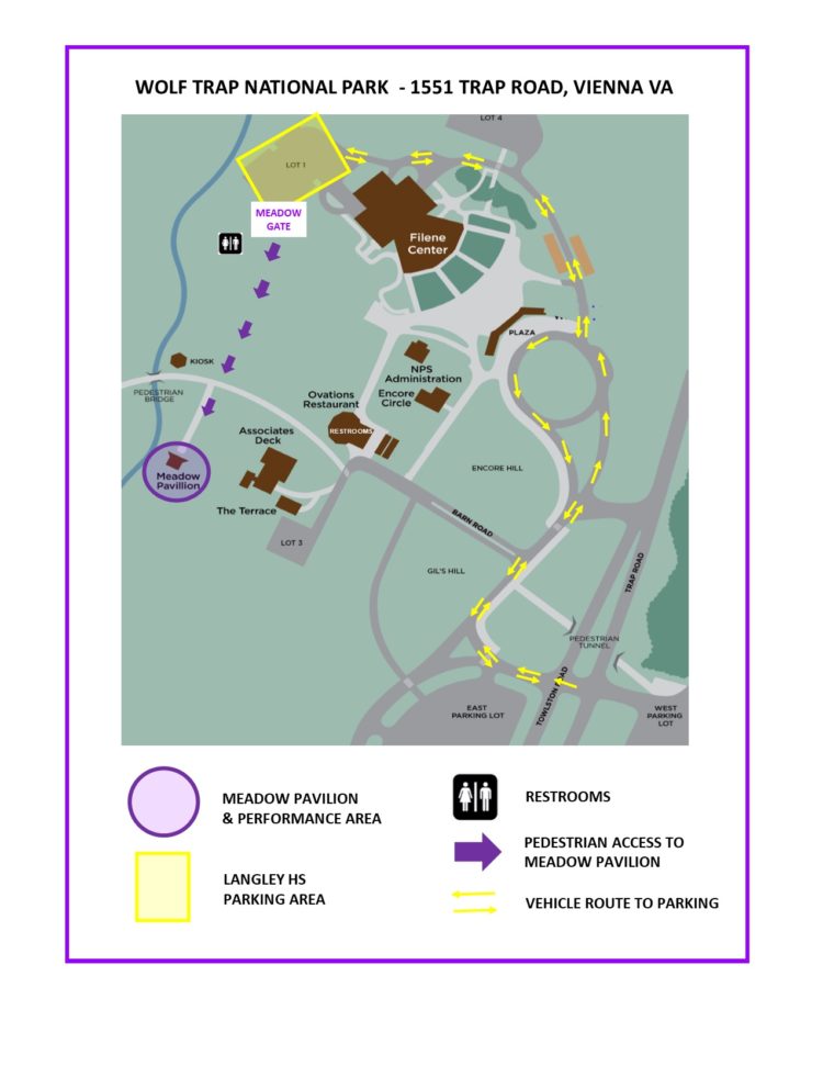 Parking details for Wolf Trap Event Langley High School Orchestra